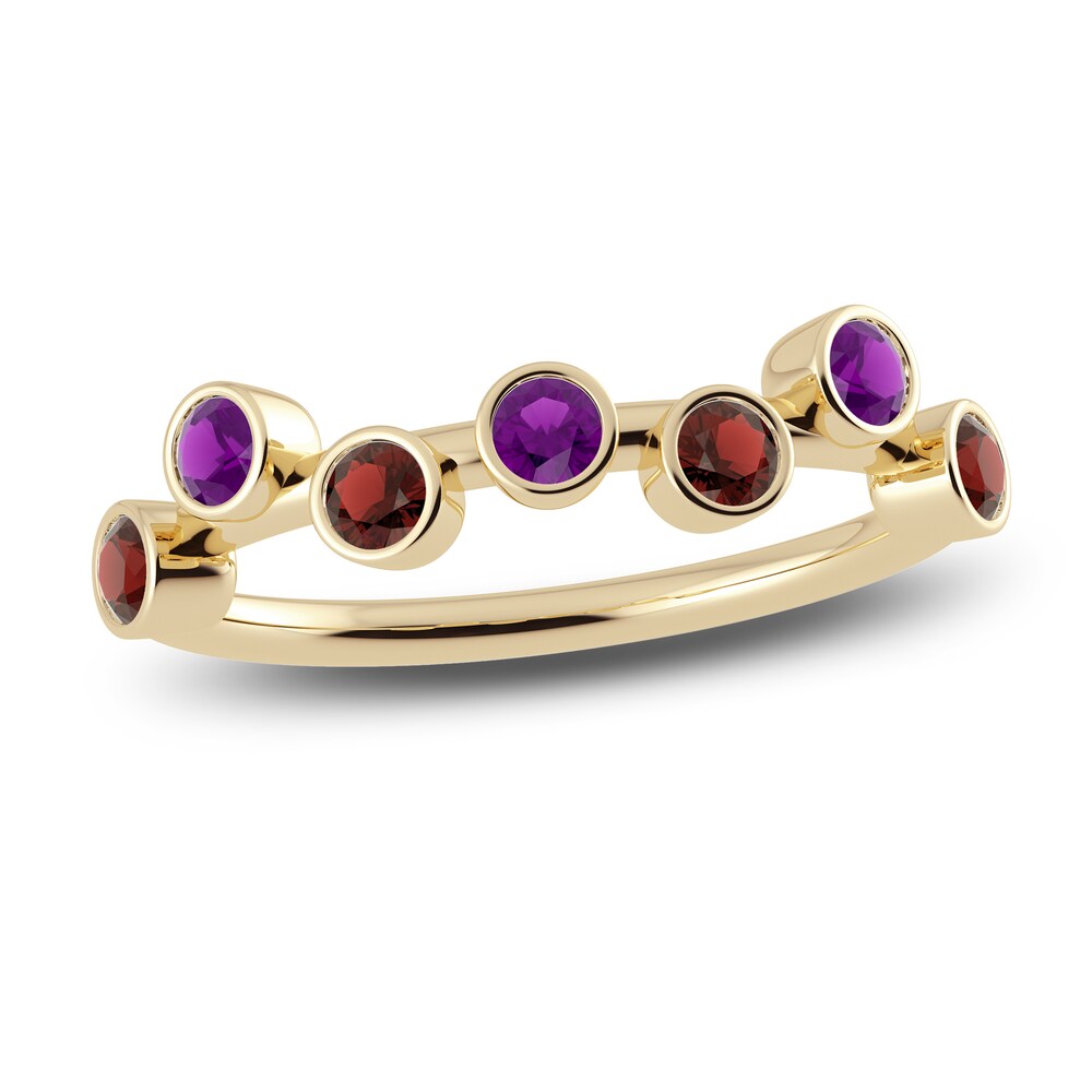 Juliette Maison Natural Garnet & Natural Amethyst Ring 10K Yellow Gold m1Pcew2j