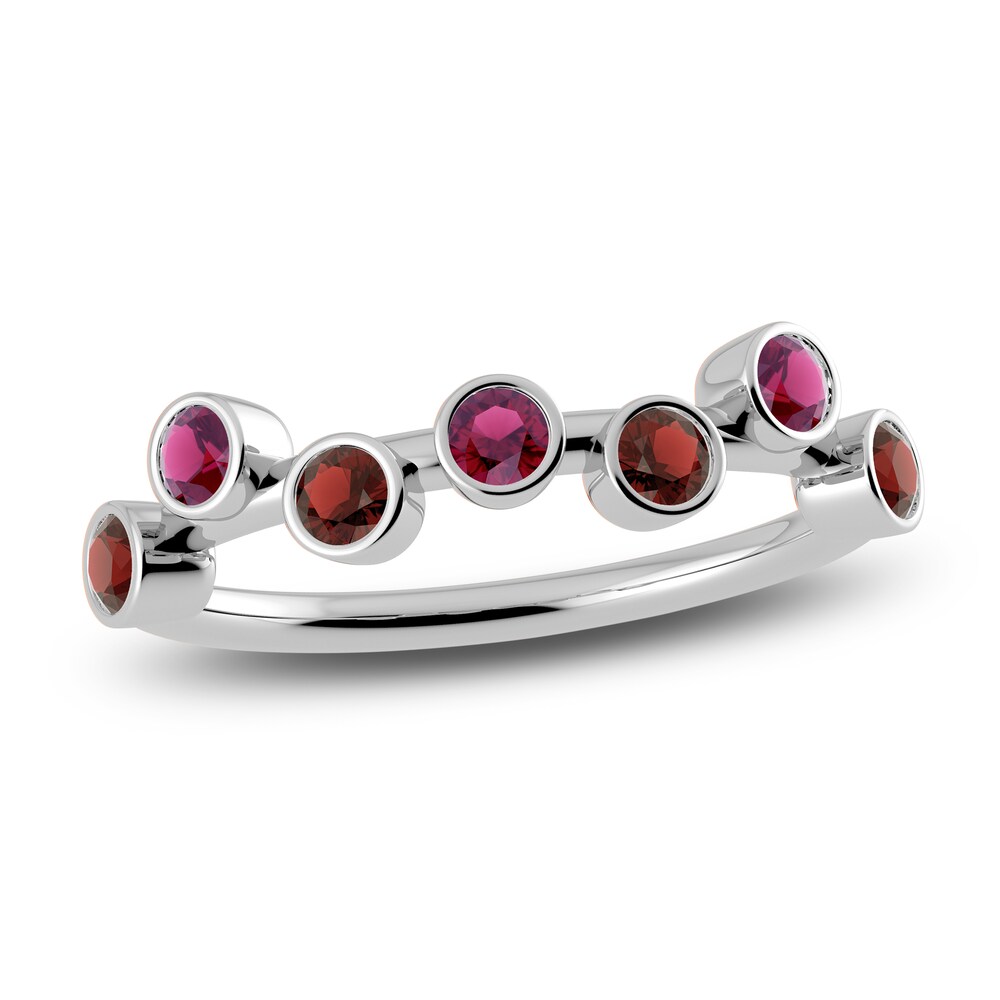 Juliette Maison Natural Garnet & Natural Rhodolite Garnet Ring 10K White Gold m48EsgG2