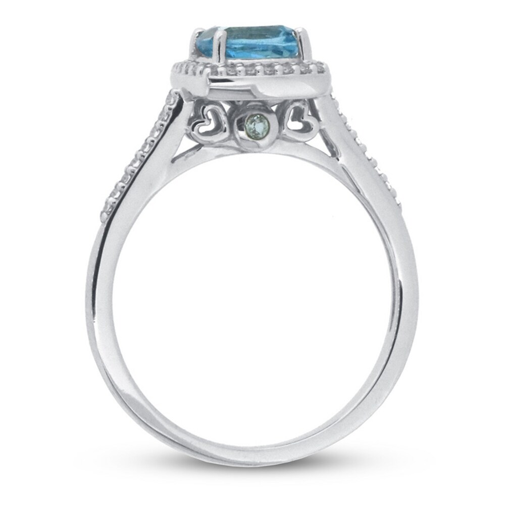 Blue & White Topaz Ring 10K White Gold mBDGi8vB