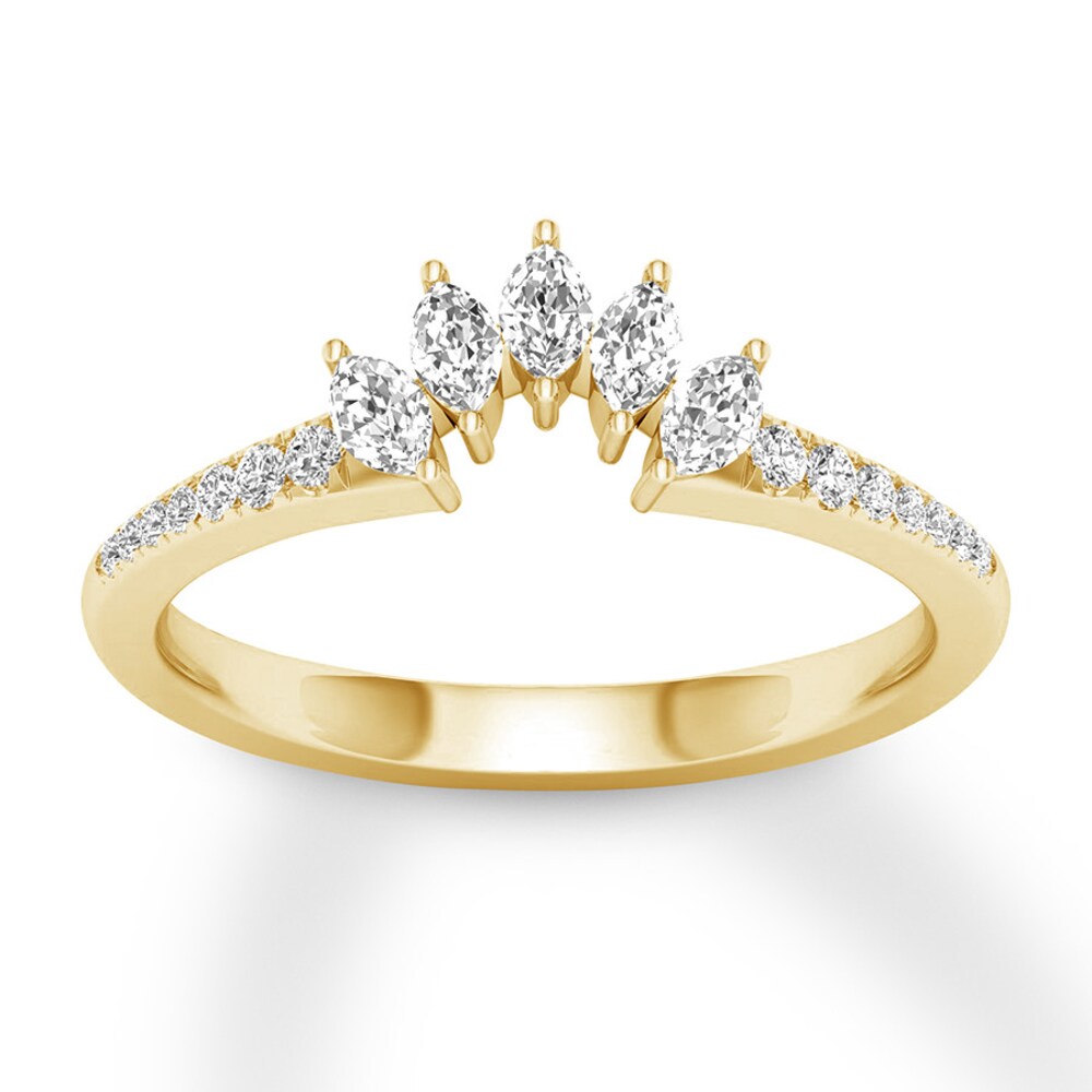Diamond Contour Ring 1/3 ct tw Marquise/Round 14K Yellow Gold mFTnqH5v