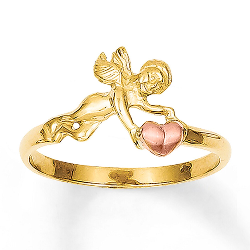 Angel & Heart Ring 14K Two-Tone Gold mNlfaKjH