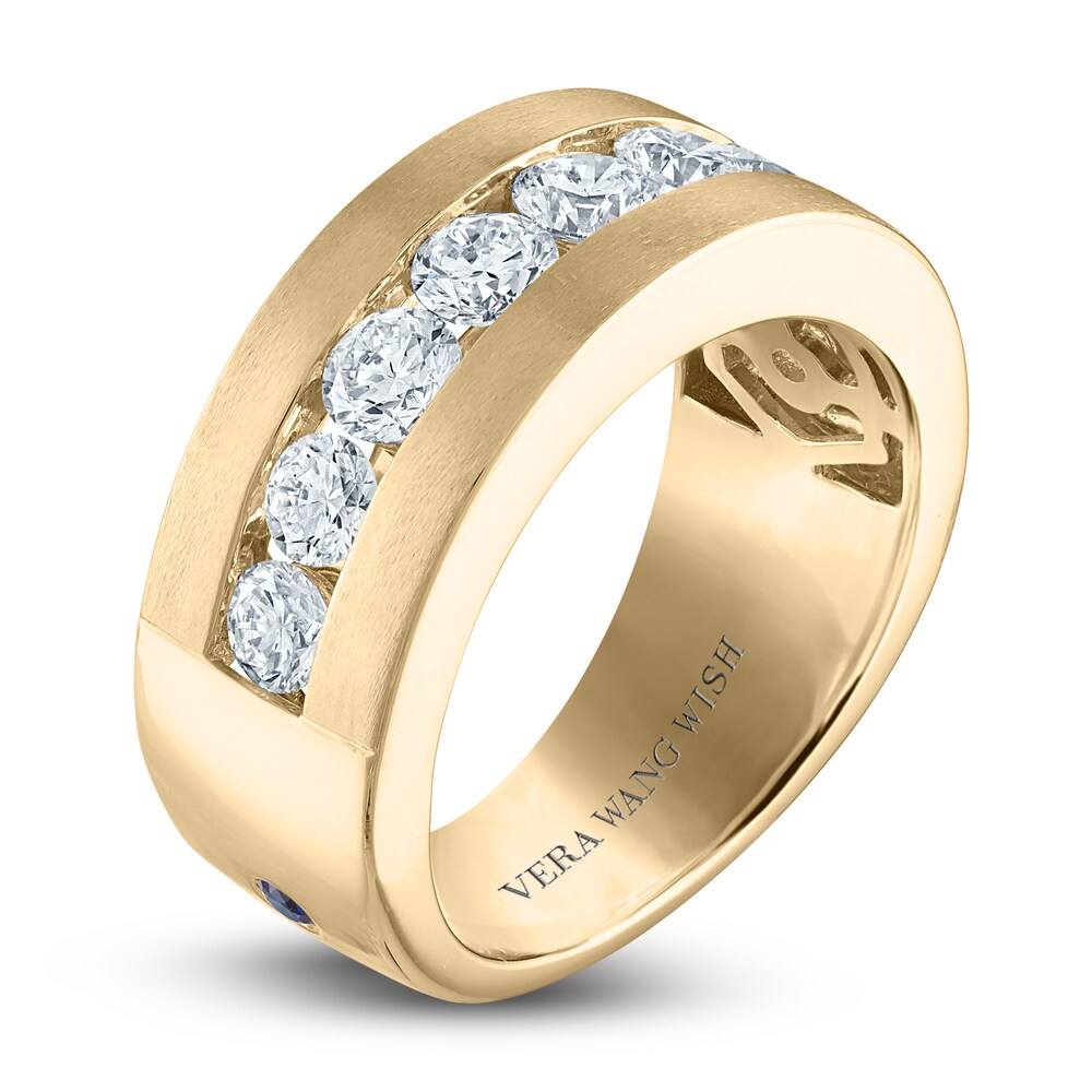 Vera Wang WISH Men\'s Lab-Created Diamond Ring 2 ct tw Round 14K Yellow Gold mO2Ftvnf