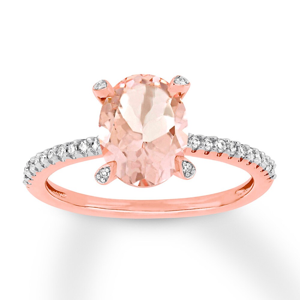 Morganite Ring 1/10 carat tw Diamonds 10K Rose Gold mOz1TS8F