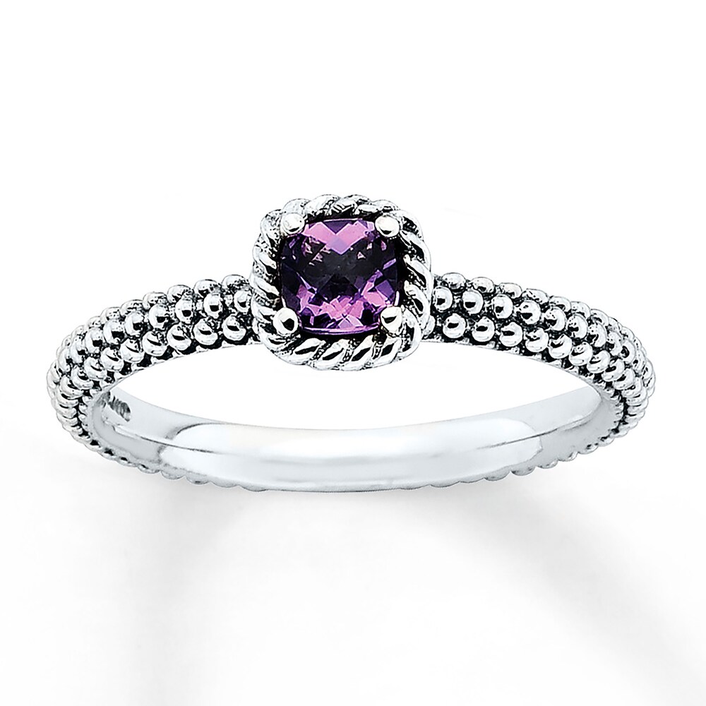 Stackable Amethyst Ring Sterling Silver mcwLV6m1