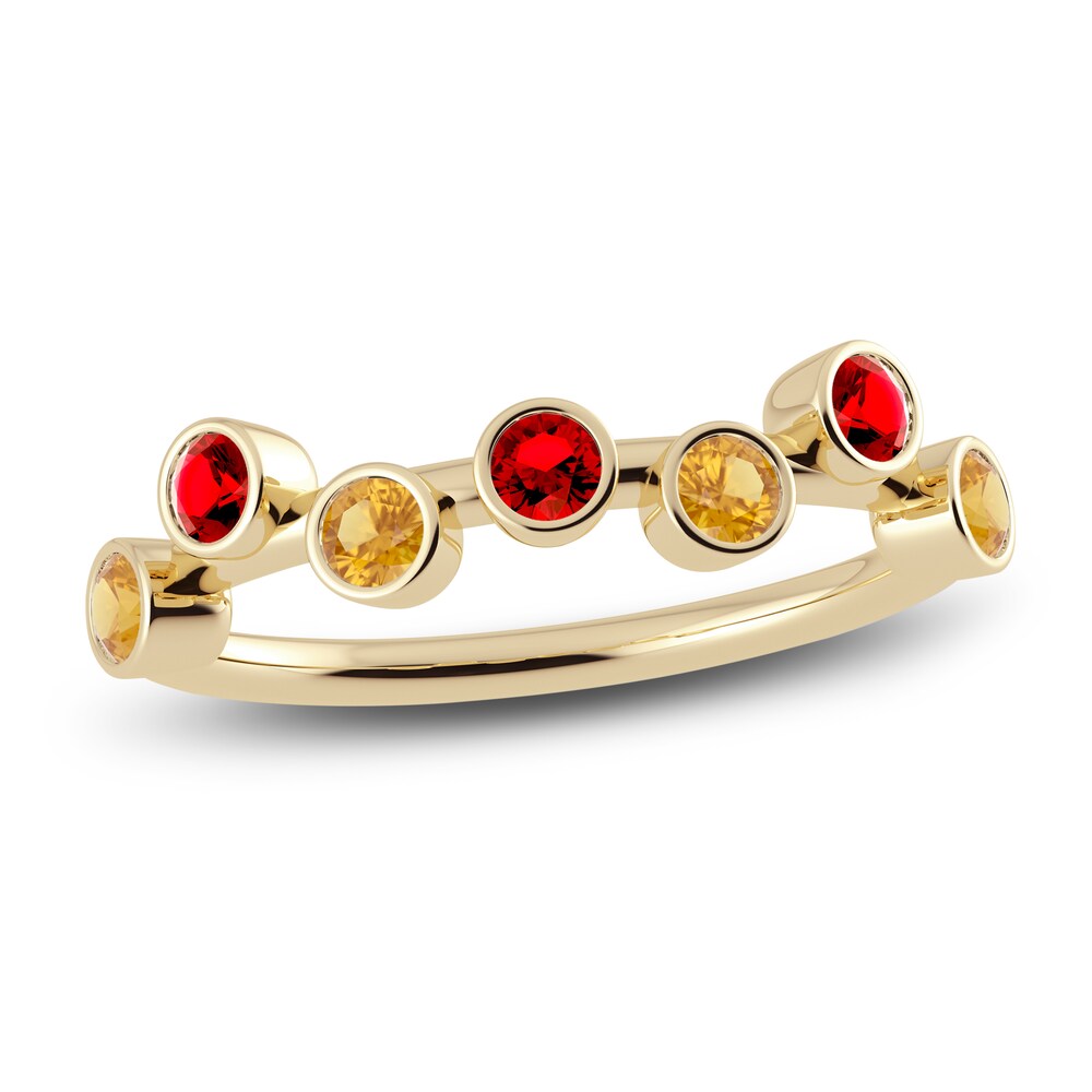 Juliette Maison Natural Citrine & Natural Ruby Ring 10K Yellow Gold mdV1fxmT