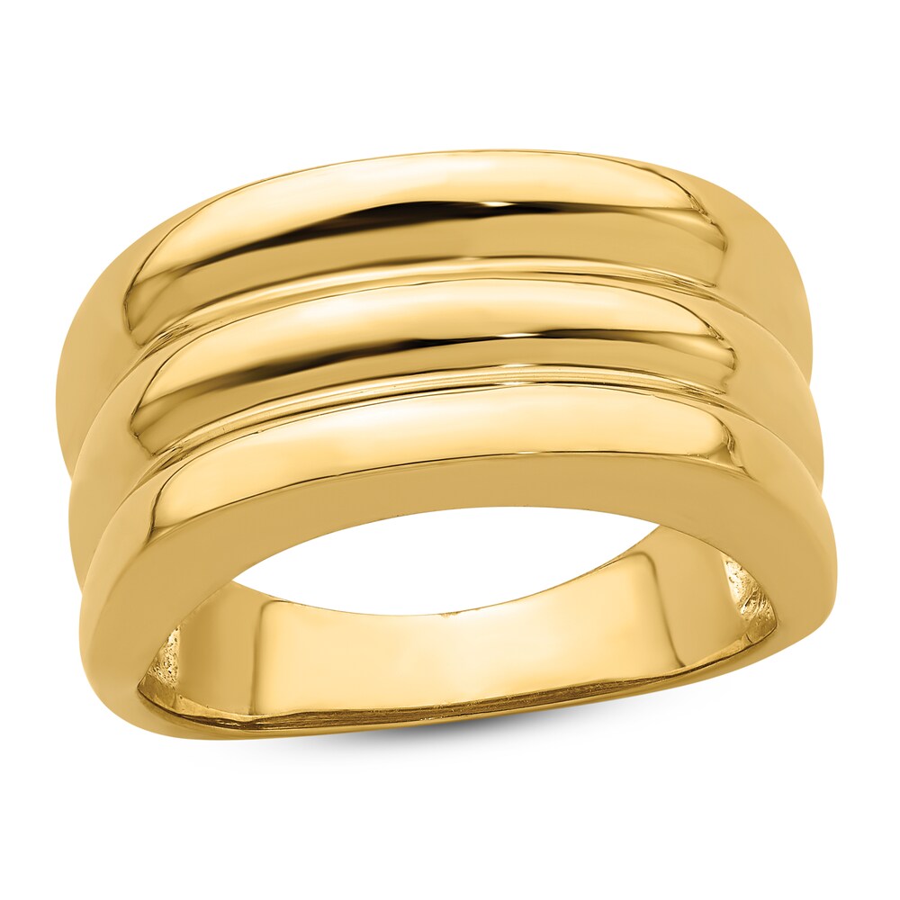 Polished Triple Ridge Ring 14K Yellow Gold mexH582H