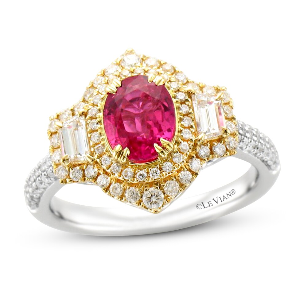 Le Vian Couture Pink Sapphire Ring 7/8 ct tw Diamonds 18K Two-Tone Gold mmfChAJH