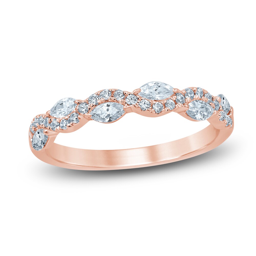 Diamond Anniversary Band 1/2 ct tw Marquise/Round 14K Rose Gold mnbrgXFc