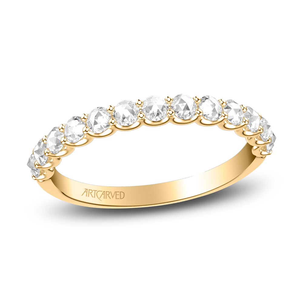ArtCarved Rose-Cut Diamond Anniversary Band 1/2 ct tw 14K Yellow Gold mt478FXL