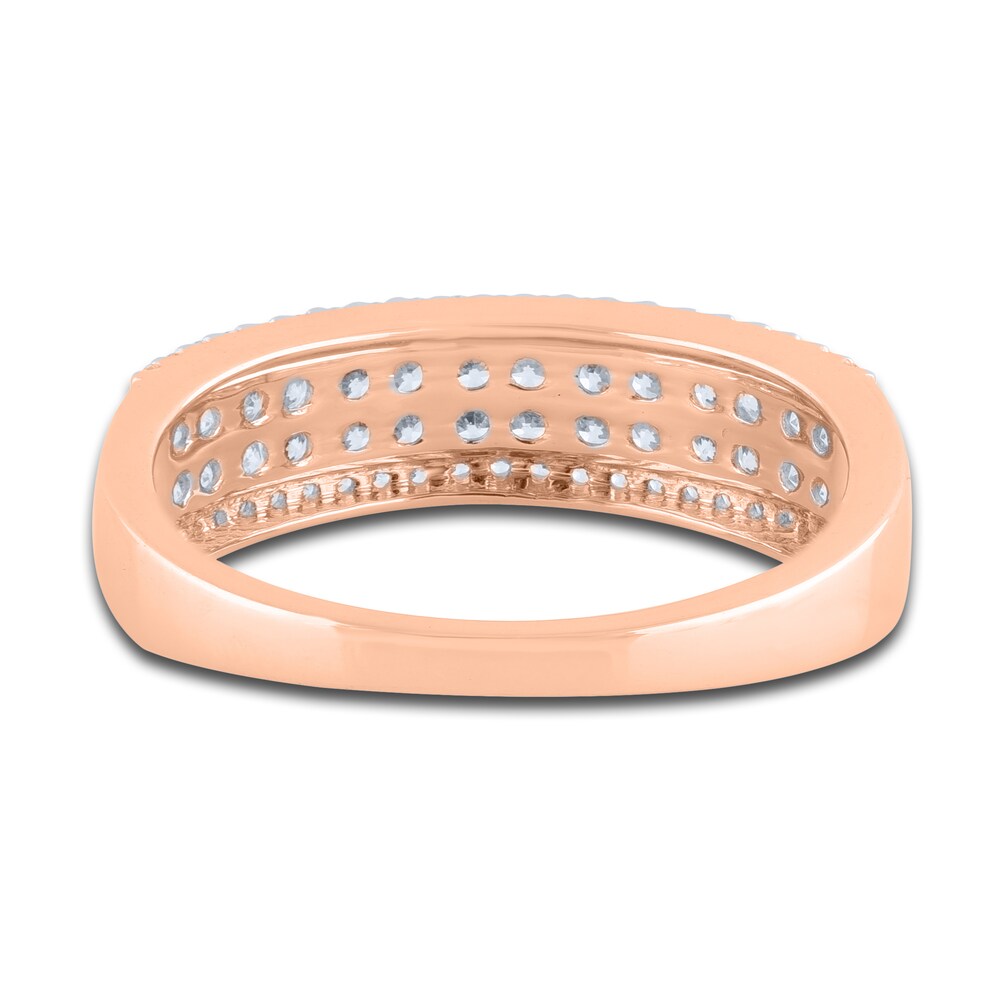 Diamond Bar Anniversary Band 1/2 ct tw Round 14K Rose Gold mzG9oRTL