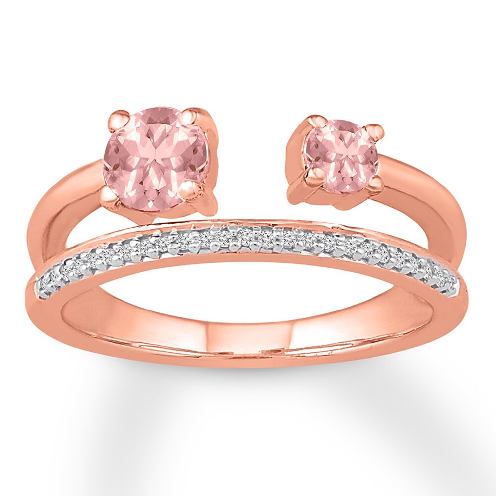 Morganite Ring 1/15 ct tw Diamonds 10K Rose Gold n7jWM8Zz