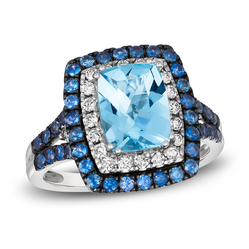 Le Vian Natural Aquamarine & Natural Blue Sapphire Ring 1/4 ct tw Diamonds 14K Vanilla Gold nAEcCaMQ