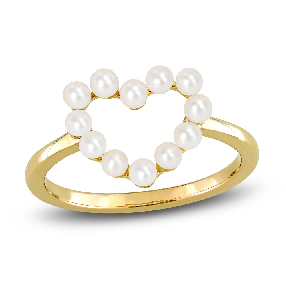 Cultured Freshwater Pearl Heart Ring 14K Yellow Gold nKkz4NoJ