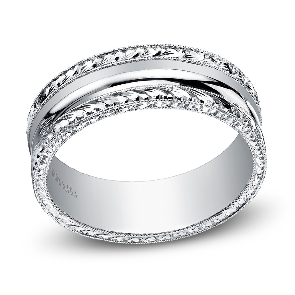 Kirk Kara Men's Detailed Wedding Band 14K White Gold nPrmEqDE