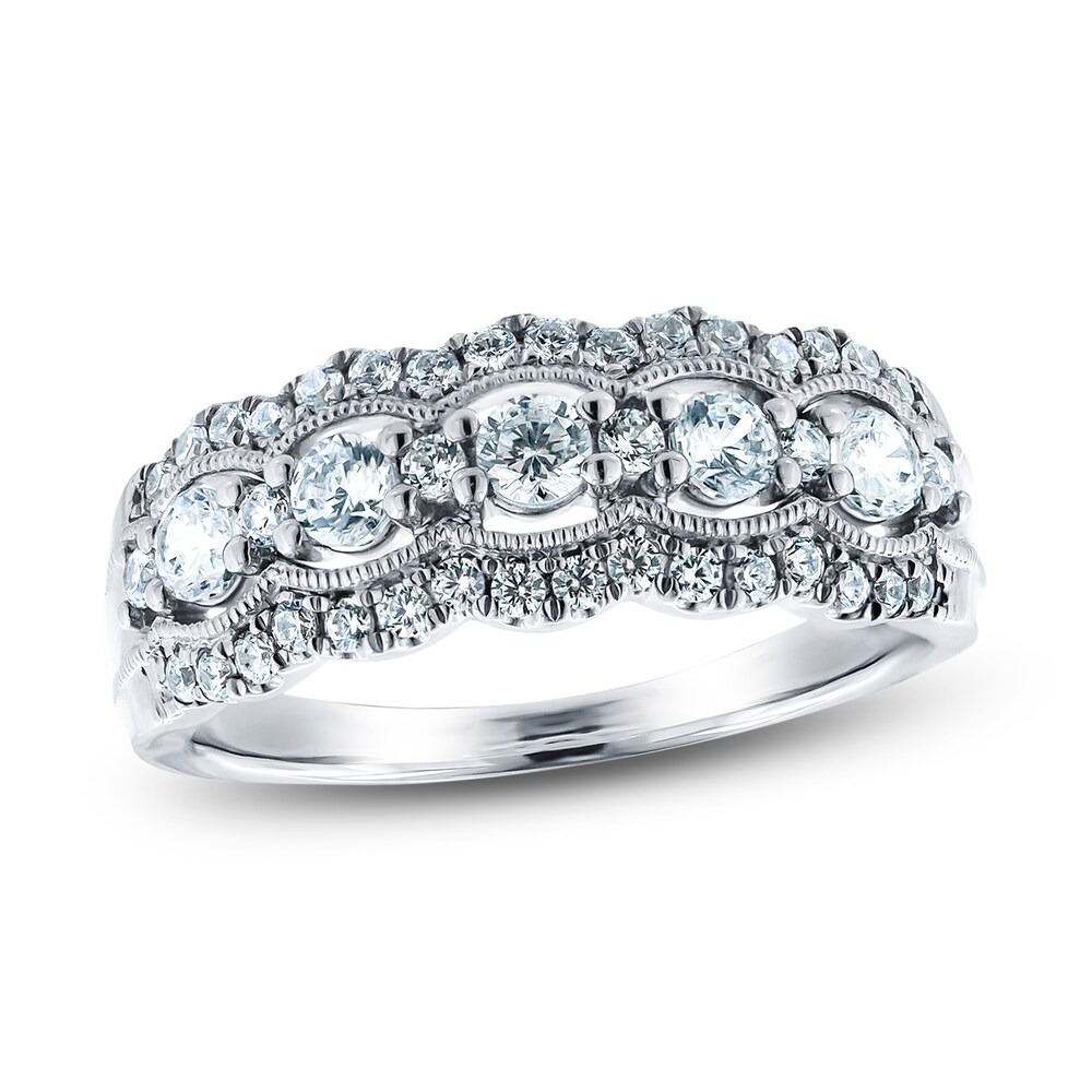 Diamond Anniversary Ring 3/4 ct tw Round 14K White Gold nRSVhorD