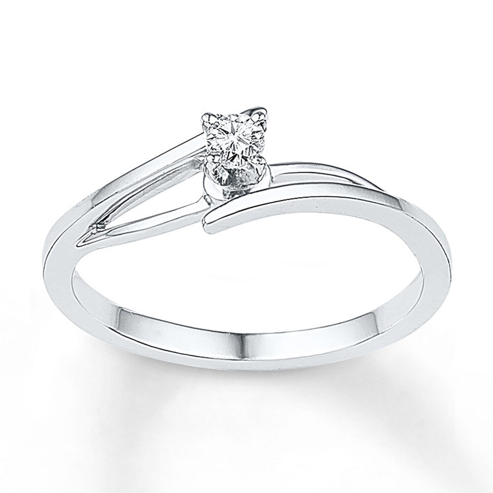 Diamond Promise Ring 1/15 Carat Round-cut Sterling Silver nfeSfGTh