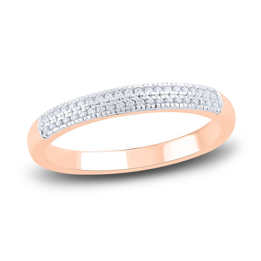 Diamond Stackable Anniversary Band 1/10 ct tw Round 14K Rose Gold nq238hUY