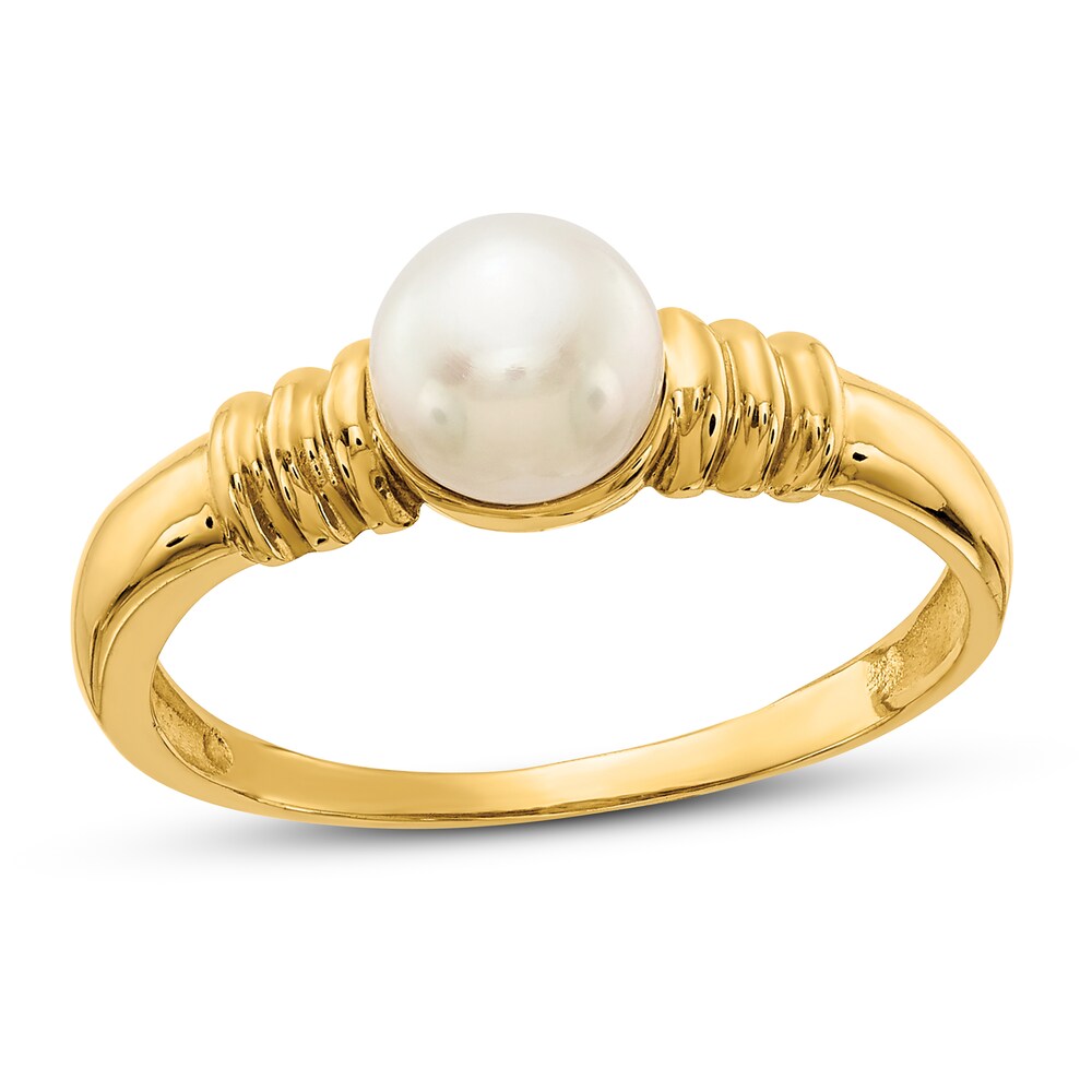 Cultured Freshwater Pearl Ring 14K Yellow Gold o0cS8Vk2