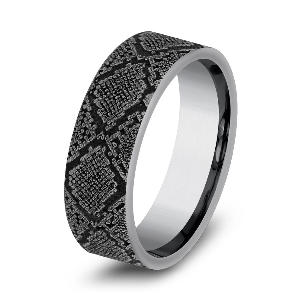 Snake Wedding Band Gray Tantalum 7.5mm oJtVe45z