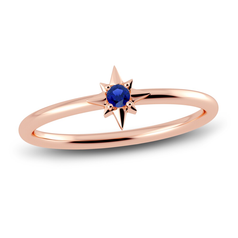 Juliette Maison Natural Blue Sapphire Starburst Ring 10K Rose Gold oQzgQUzo