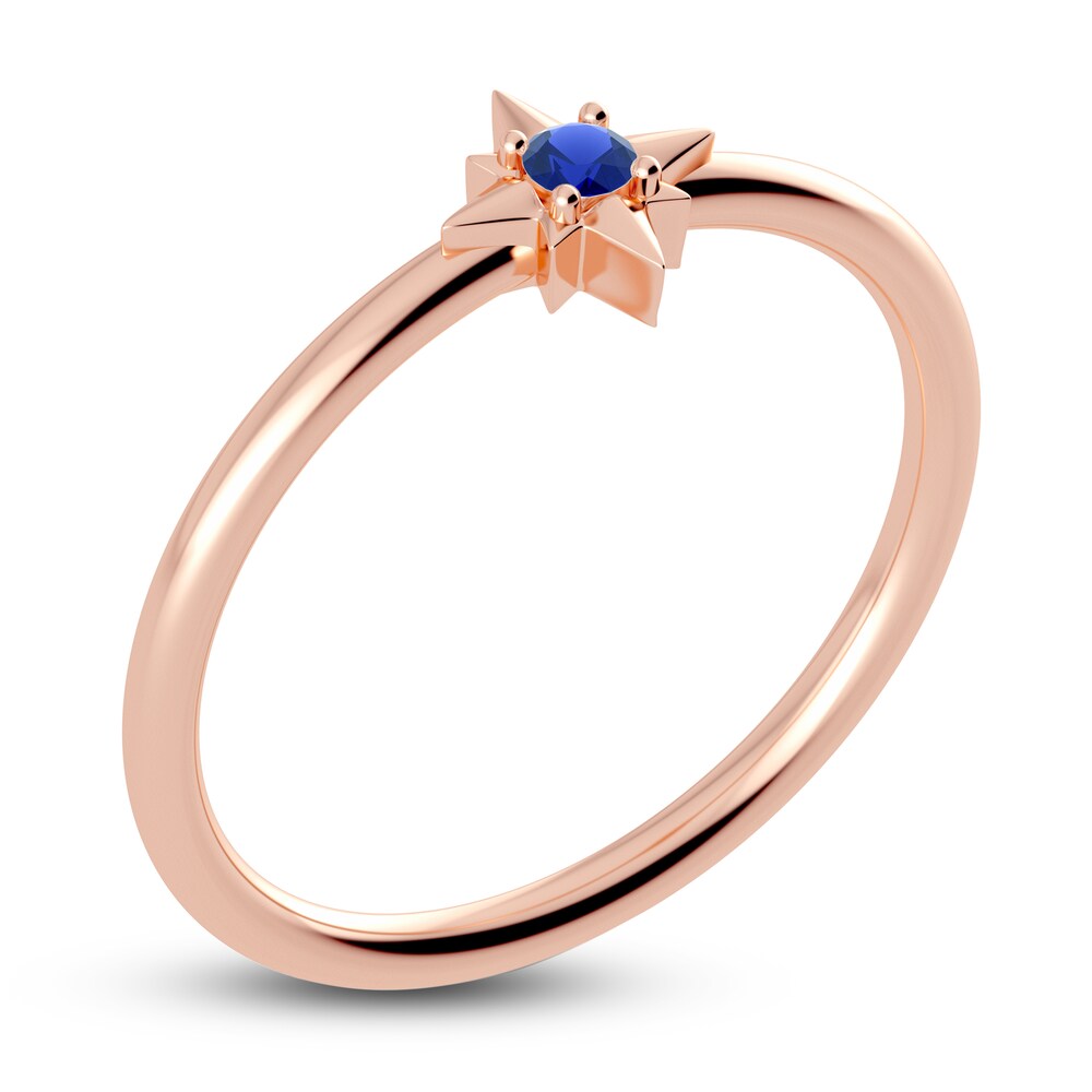 Juliette Maison Natural Blue Sapphire Starburst Ring 10K Rose Gold oQzgQUzo