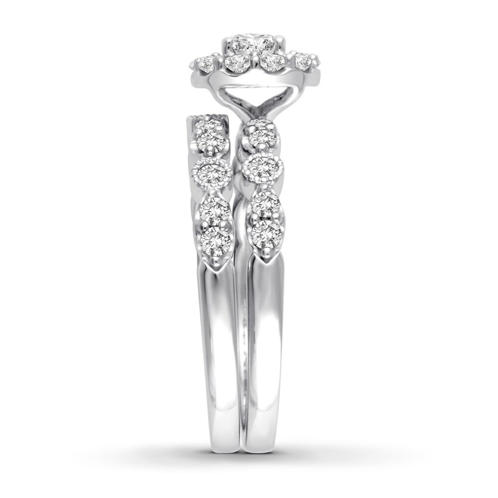 Diamond Bridal Set 1-1/6 ct tw Round-cut 14K White Gold oWpzzCxz