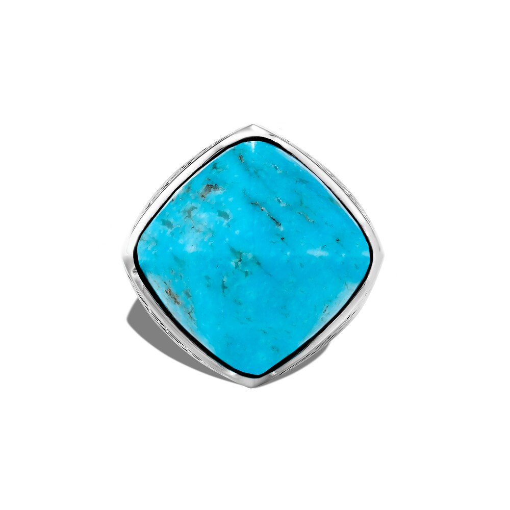 John Hardy Classic Chain Sugarloaf Ring Turquoise Sterling Silver ofdJcLTG