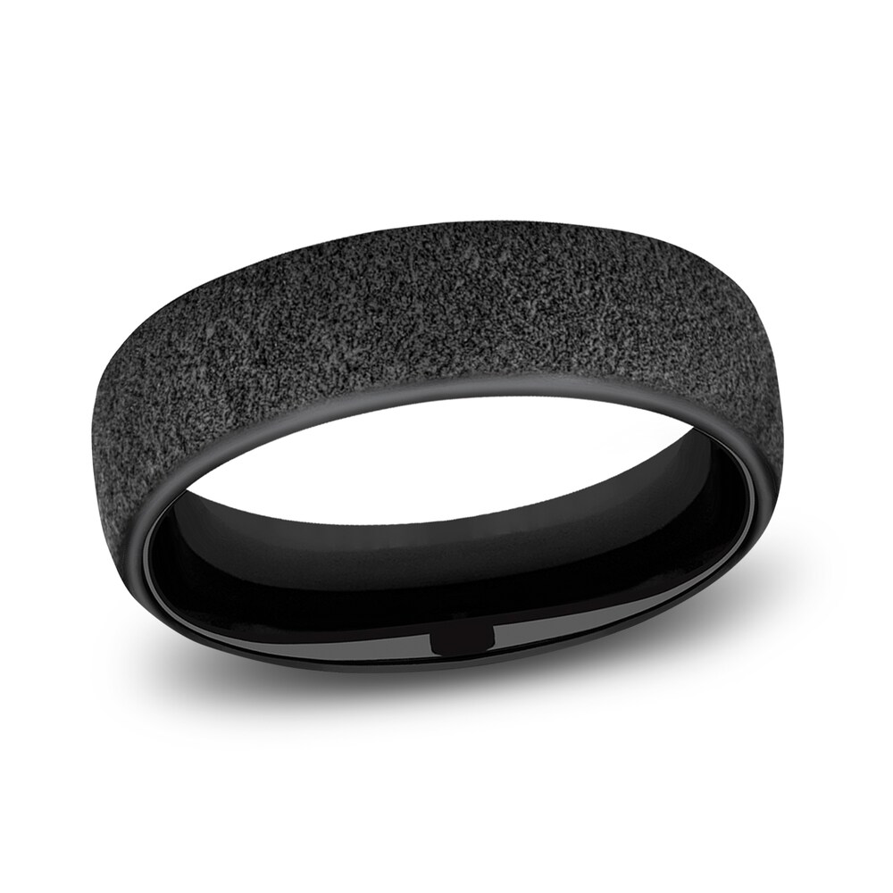 Textured Wedding Band Black Titanium 6.5mm oiQM9yOx