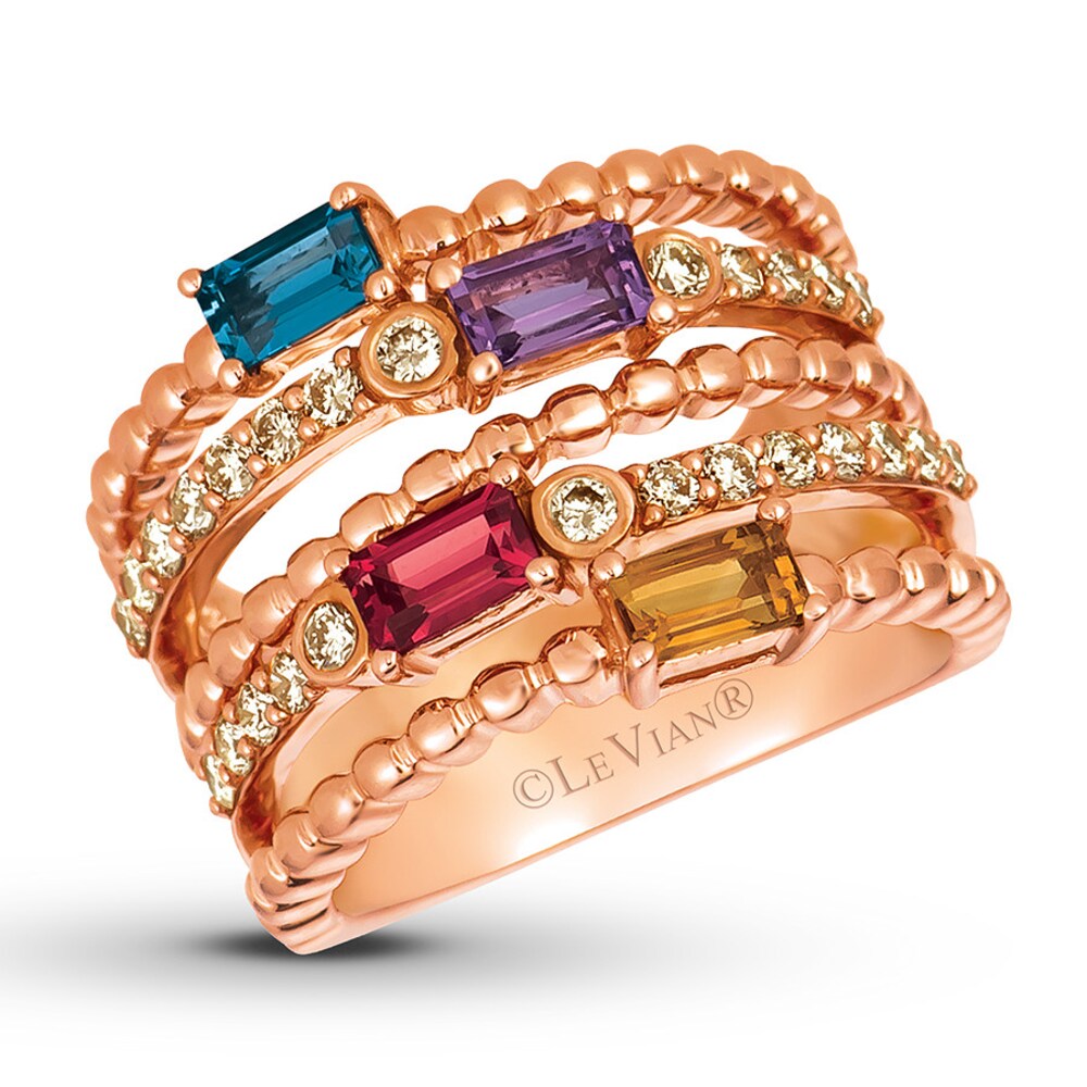 Le Vian Multi-Color Rainbow Ring 5/8 ct tw Diamonds 14K Strawberry Gold olzSOjJ8