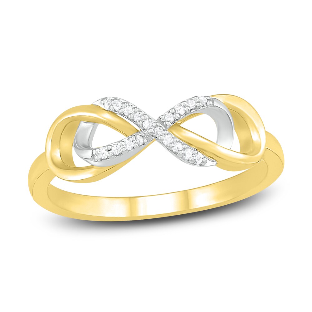 Diamond Infinity Ring 1/20 ct tw Round 10K Two-Tone Gold oqr0Nraz