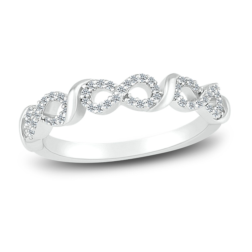 Diamond Infinity Ring 1/6 ct tw Round 14K White Gold ovePIxxL