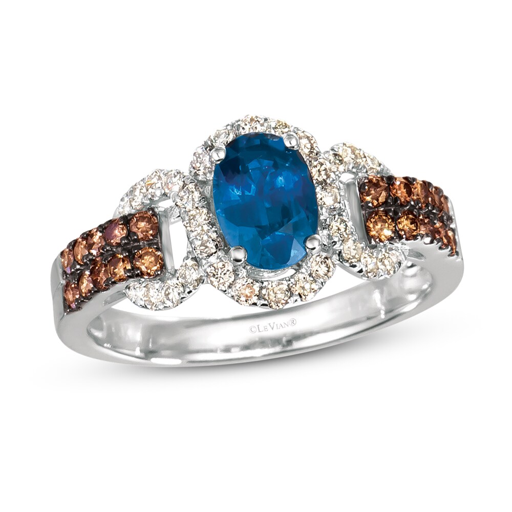 Le Vian Ceylon Sapphire Ring 1/2 ct tw Diamonds 14K Vanilla Gold oy81Owek