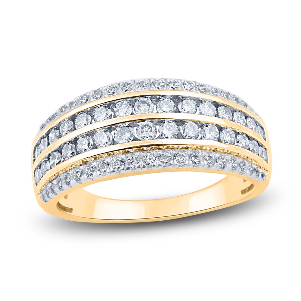 Diamond 4-Row Anniversary Band 1 ct tw Round 14K Yellow Gold p5sQpUth