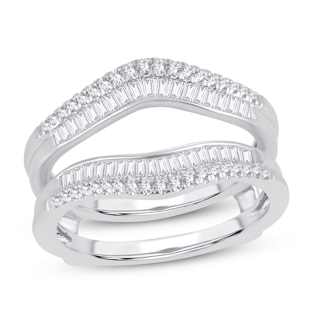 Diamond Enhancer Ring 1/2 ct tw Round/Baguette 14K White Gold p7m0SQeO