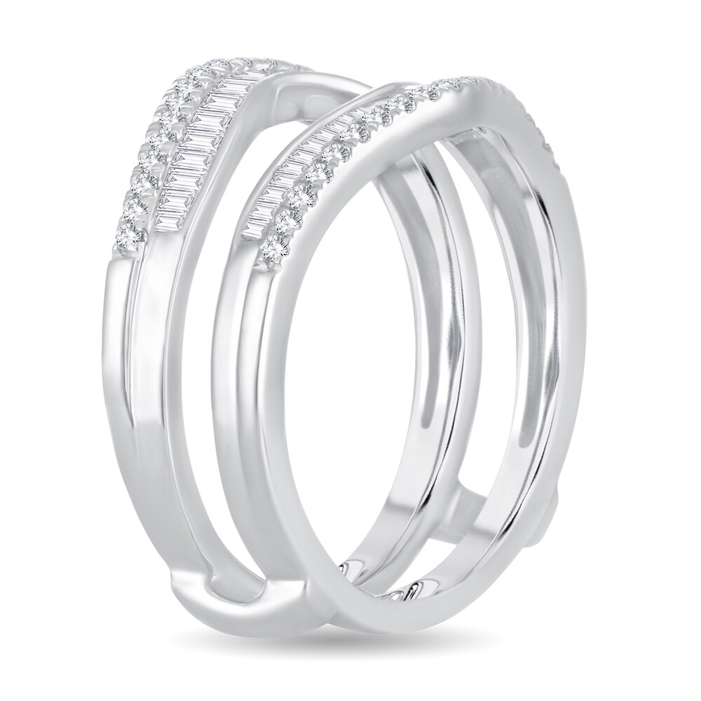 Diamond Enhancer Ring 1/2 ct tw Round/Baguette 14K White Gold p7m0SQeO