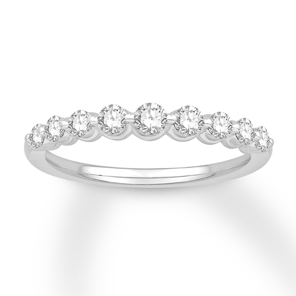 Colorless Diamond Anniversary Ring 1/2 carat tw 14K White Gold pGGJ8Mtf