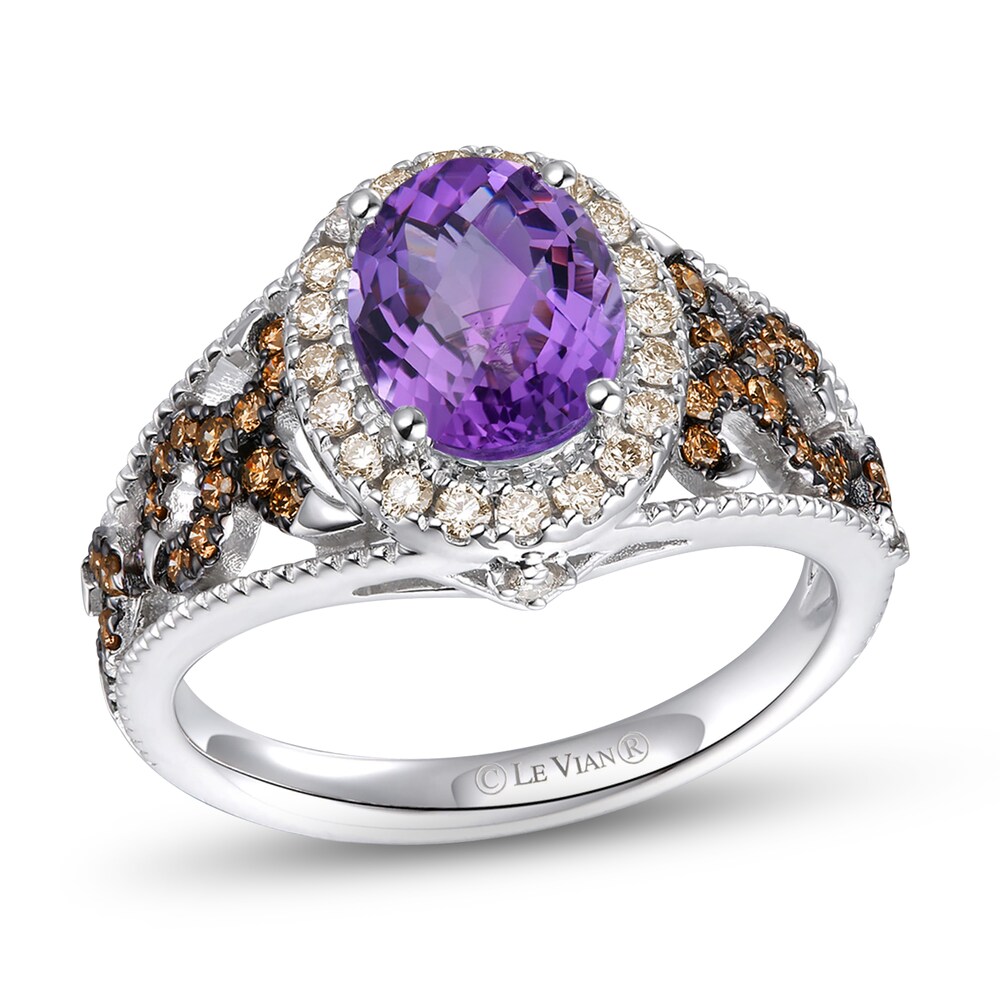 Le Vian Natural Amethyst Ring 1/2 ct tw Diamonds 14K Vanilla Gold pMUpSlu6