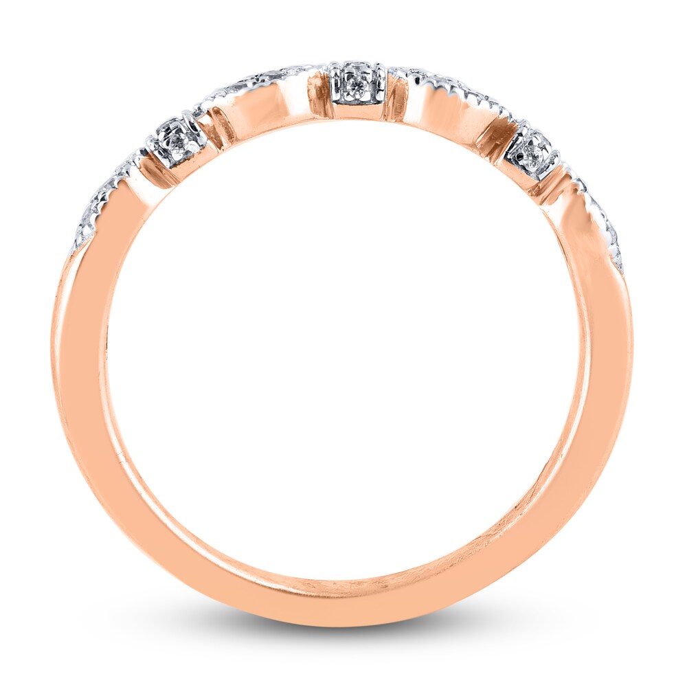 Diamond Wedding Band 1/10 ct tw Round 14K Rose Gold pPaUamCt