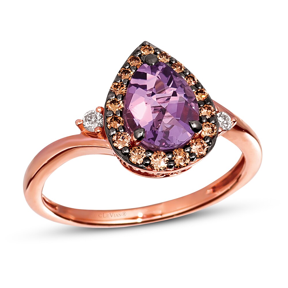 Le Vian Natural Amethyst Ring 1/4 ct tw Diamonds 14K Strawberry Gold pWv4IH2w