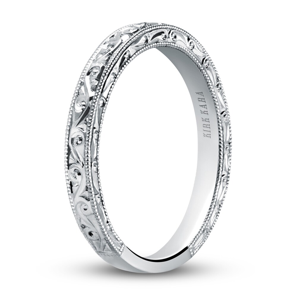 Kirk Kara Engraved Milgrain Wedding Band 14K White Gold pfCY9mLn