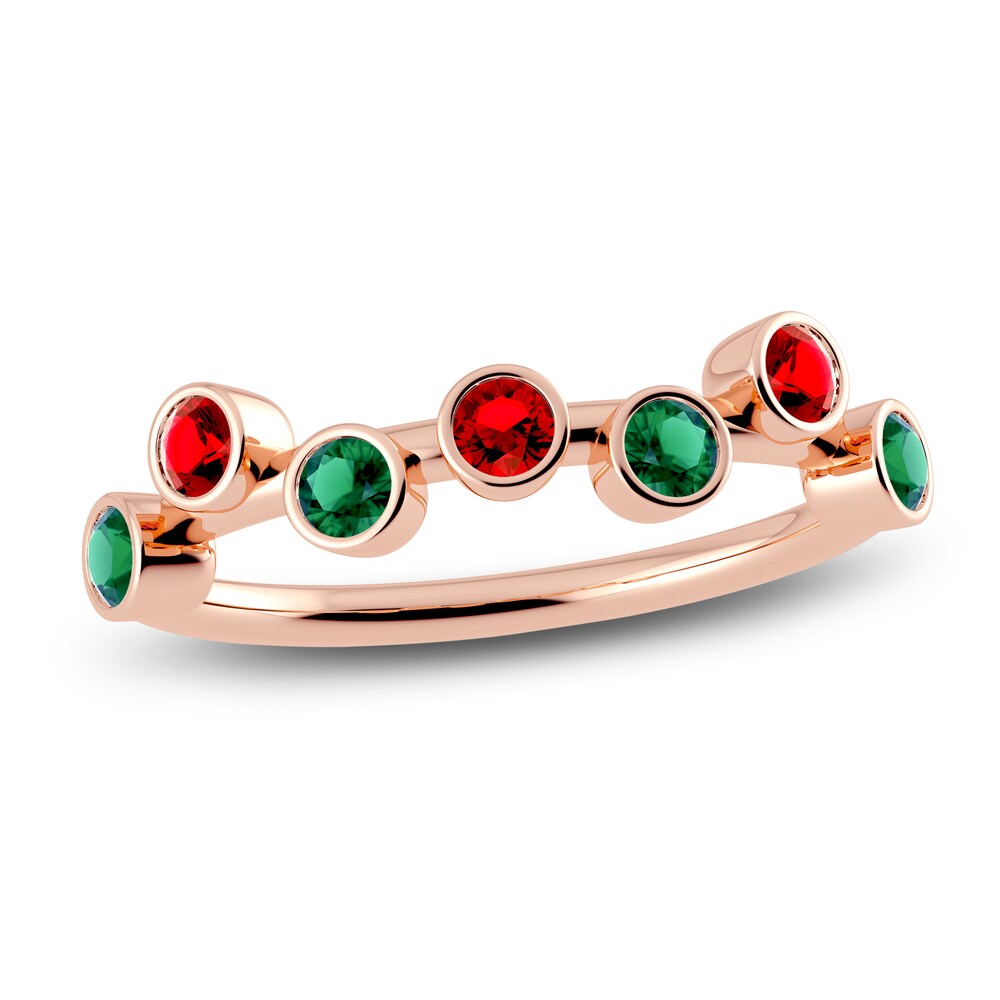 Juliette Maison Natural Ruby & Natural Emerald Ring 10K Rose Gold pibmPNj8