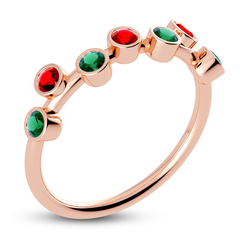 Juliette Maison Natural Ruby & Natural Emerald Ring 10K Rose Gold pibmPNj8