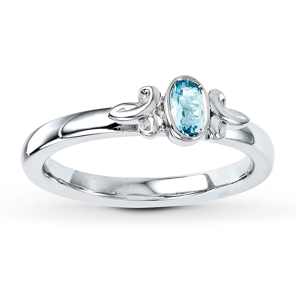 Stackable Ring Aquamarine Sterling Silver pjamqwbt