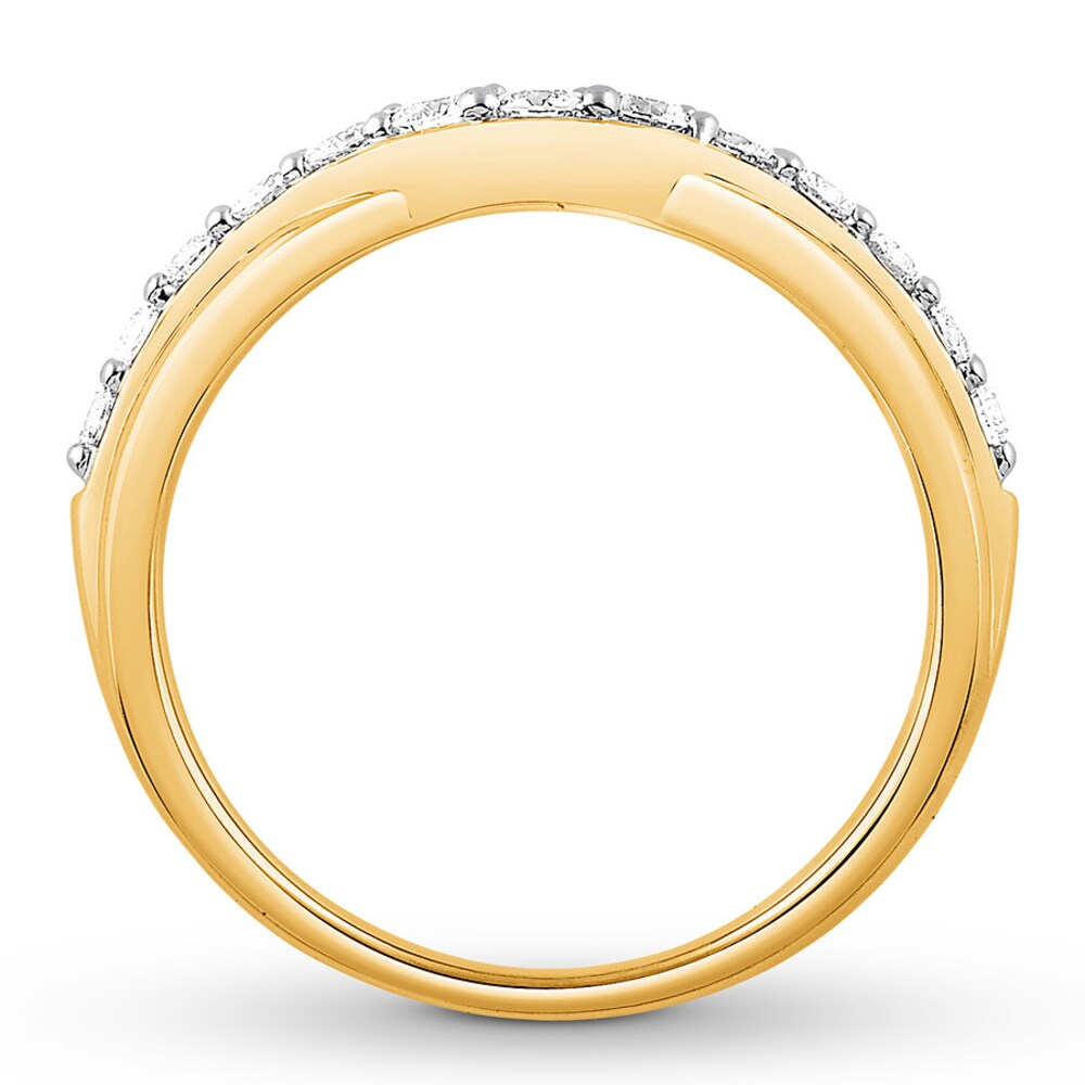 Diamond Contour Ring 1/2 carat tw Round 14K Yellow Gold pvoNcG3z