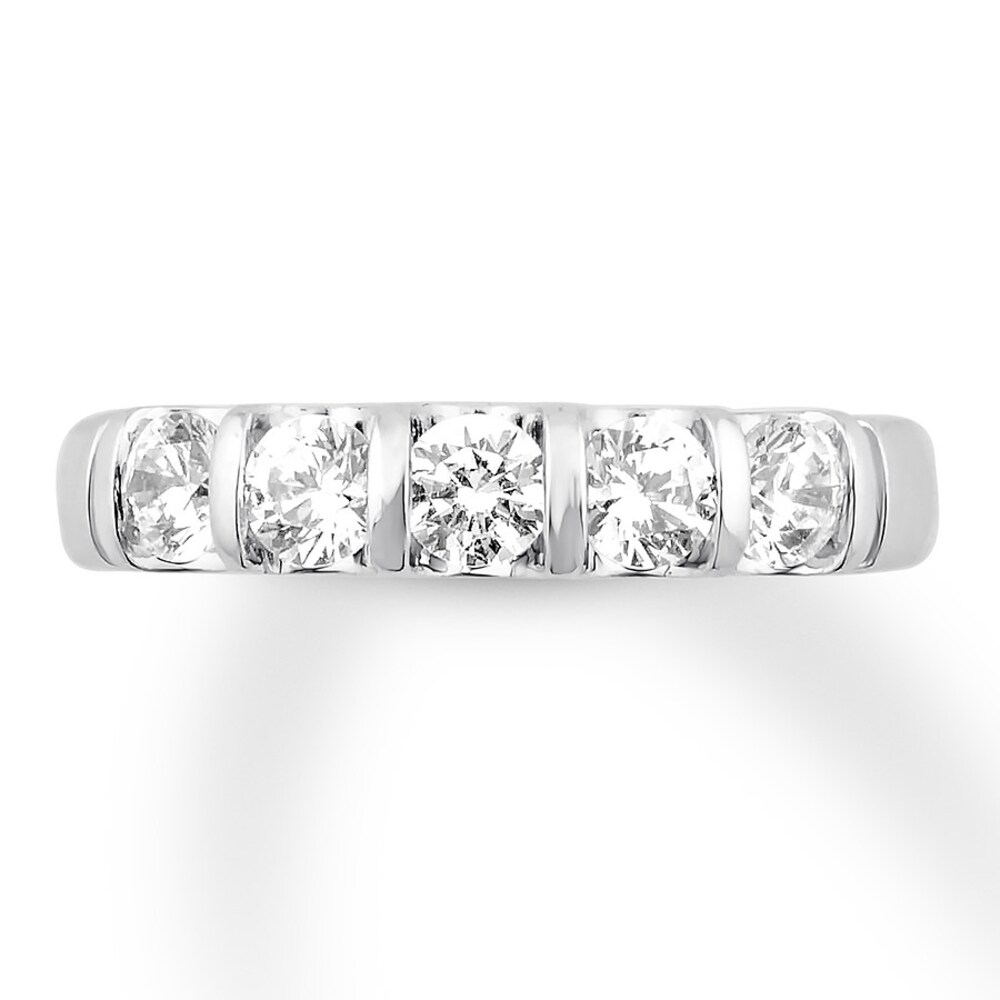 Diamond Anniversary Ring 1 carat tw Round 14K White Gold q3GnlrdZ