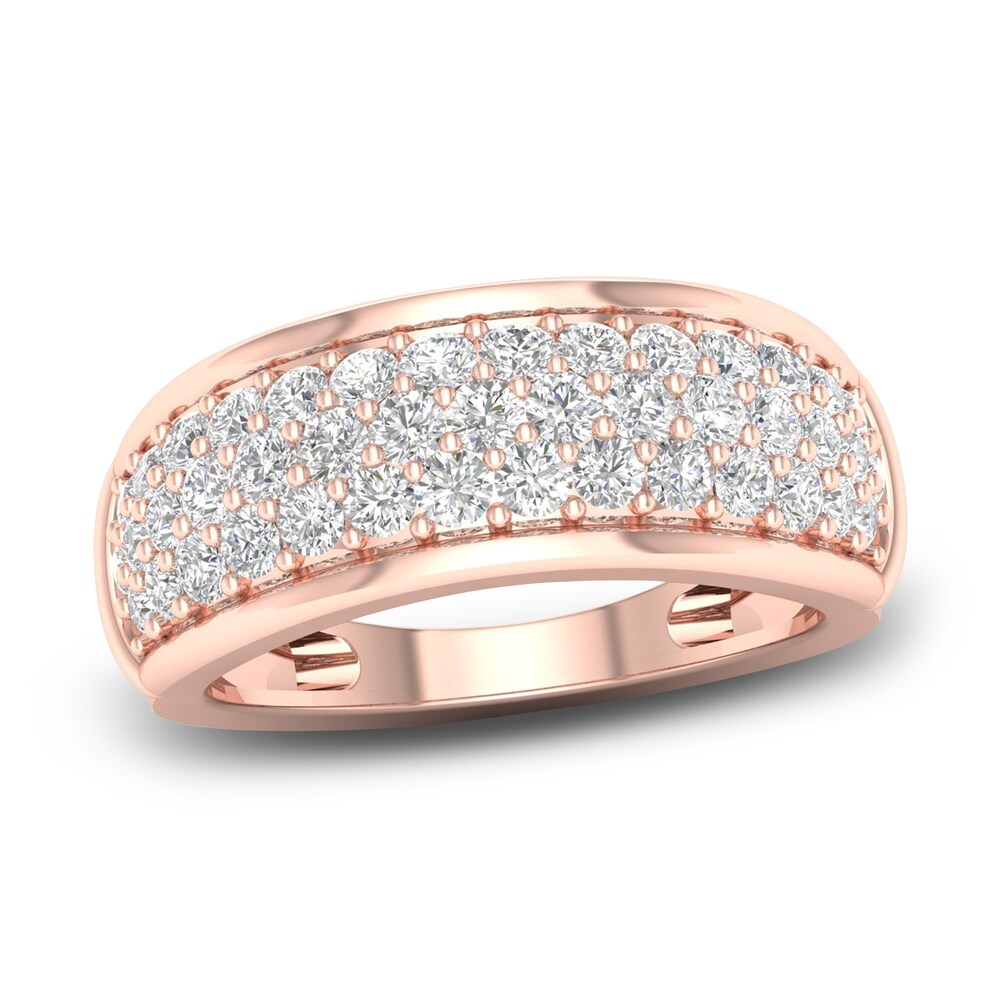 Diamond Pave Anniversary Band 1 ct tw Round 14K Rose Gold qALBrV9L