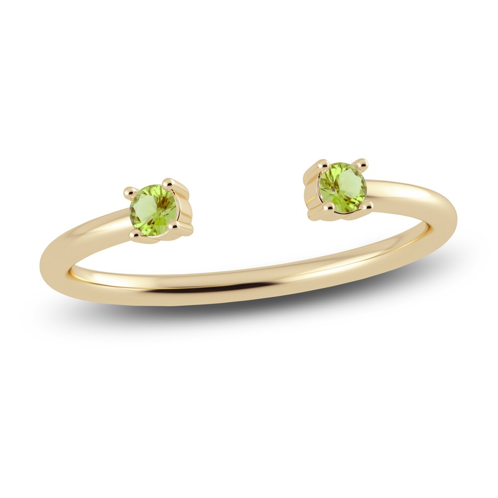 Juliette Maison Natural Peridot Cuff Ring 10K Yellow Gold qB41ot53