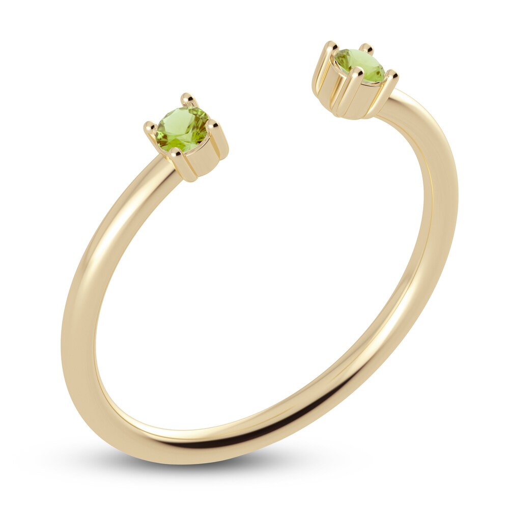 Juliette Maison Natural Peridot Cuff Ring 10K Yellow Gold qB41ot53