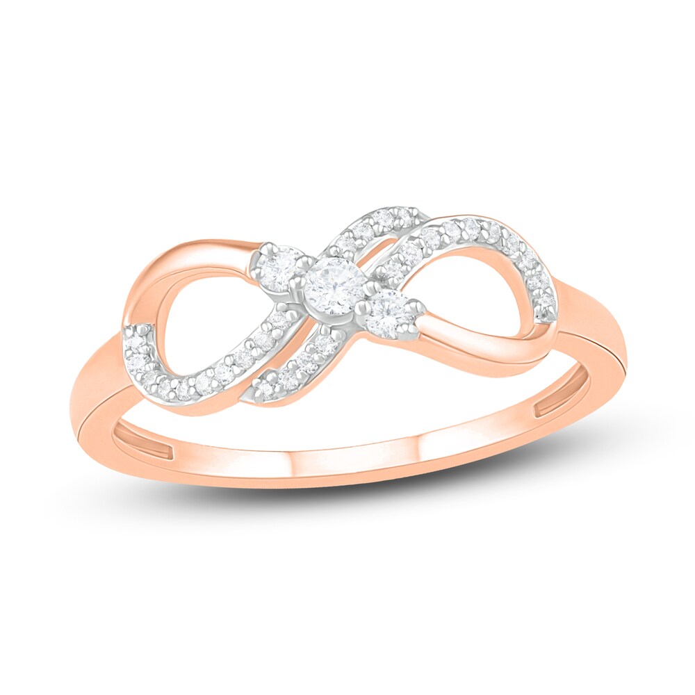 Diamond Infinity Ring 1/6 ct tw Round 10K Rose Gold qI1GW9Xf