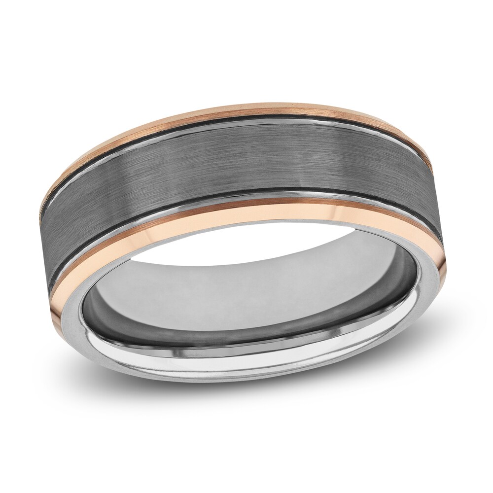 Wedding Band Two-Tone Tungsten 8mm qQZtyvqn